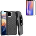 thumbnail image 1 of Screen Protector & Case Belt Clip for iPhone 12/Pro - Combo with Anti-Glare Tempered Glass Matte 3D & Holster Swivel Cover Kickstand, 1 of 12