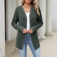 thumbnail image 2 of Edvintorg Long Cardigans for Women Solid Color Long Sleeve Button Down Knit Cardigan Fall Open Front Cardigans Sweater Women Clothing S-2XL Army Green, 2 of 4