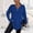 Blue plus size fall tops a1, variant on Women Plus Size Fall Winter V Neck Long Sleeve Zipper Pullover Tops Casual Solid Loose Fit Tunic Tshirts Blouses, Blue 3XL