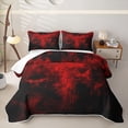 thumbnail image 2 of Feelyou Horror Bat Skull Twin Quilt Set, Red Butterfly Halloween Twin Coverlet Set, 2pcs, 1 Comforter and 1 Pillowcase, 2 of 7