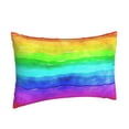 thumbnail image 2 of YFYANG Super Soft Rectangular Plush Cushion Cover (Without Pillow Insert), Watercolor Rainbow Doodle Comfort and Non-Pilling Hidden Zip Bedroom Sofa Pillowcases, 20"x30", 2 of 9