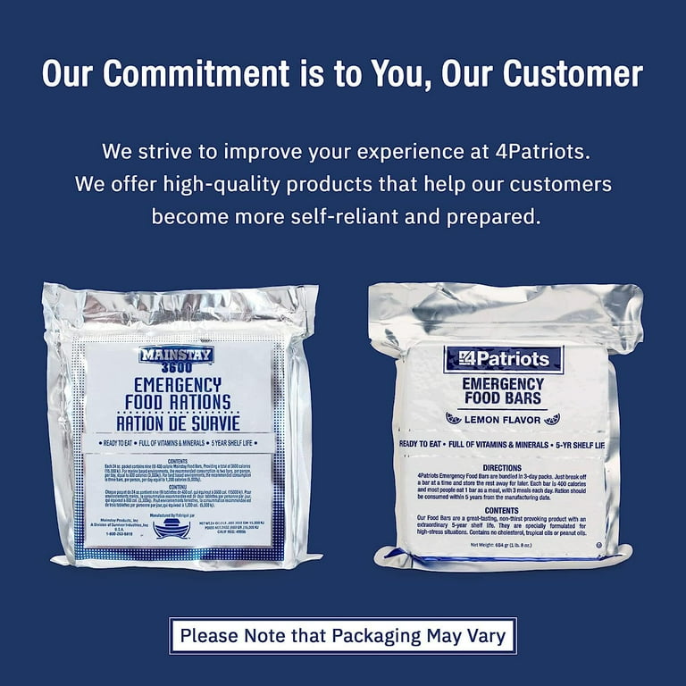 Unknown Emergency Food Kits, 3-Day Supply, 4Patriots Survival Food