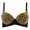 Gold-M, variant on Eye Catching Metallic Rivet Studded Underwire Punk Rave Party Bra Strappy Bra Suitable for Various Occasion