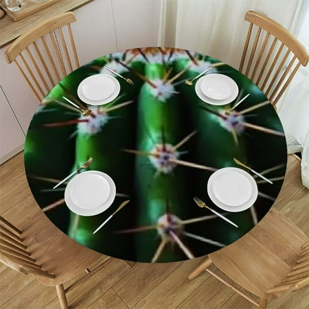 

Orinice Cactus Spikes Round Tablecloth 100% Polyester Fiber Stain-Resistant for Indoor/Outdoor Dining Parties Weddings Full Width Single-Sided Printing 38 -42