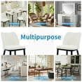 thumbnail image 3 of COZONY Dining Chairs Set of 6, Upholstered Fabric Side Chairs with Padded Seat and Wood Legs for Kitchen and Dining Room,White+Beige, 3 of 7