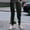 Black, variant on Dpytoraw Men Solid Color Jacquard Drawstring Casual Pants European And Autumn Loose Business Comfortable Trendy Pants Black