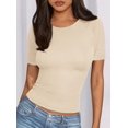 thumbnail image 3 of Remera PRETTYGARDEN 2025 Verano de Punto Acanalado Ajustada, 3 of 5