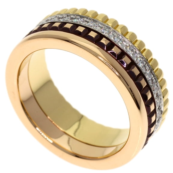 Pre-Owned Boucheron Quatre Classic Diamond Small #46 Ring - 18K Yellow Gold/18K Pink White Gold...