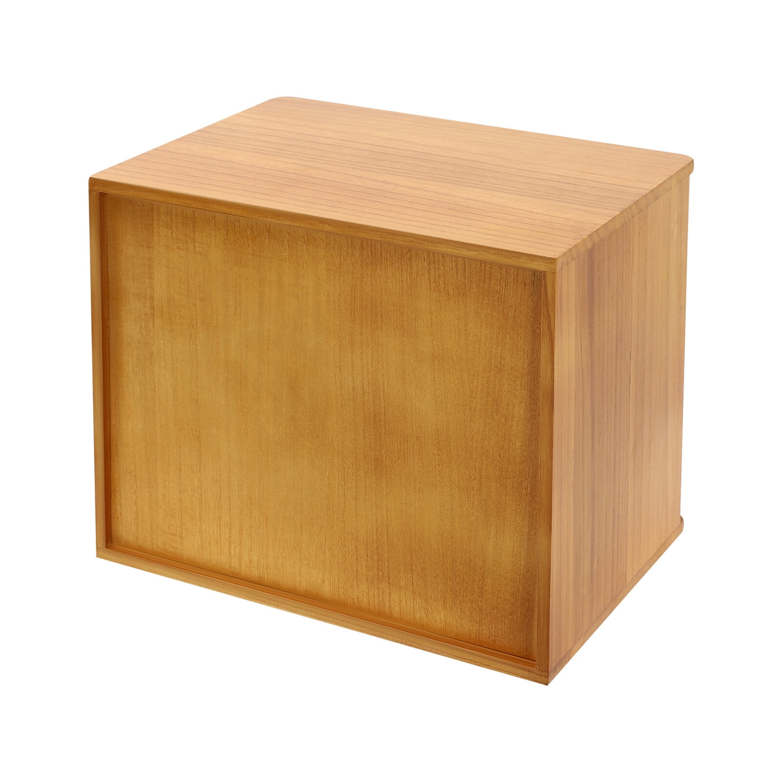 3-Tier Storage Cabinet with Lockable Drawers, Tung Wood Desk Organizer, Desktop Storage Box