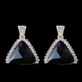 thumbnail image 4 of Pendientes colgantes Zulema triangulares imitación geométricos lujo boda honor Negro, 4 of 6