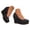 Black, variant on Wedges for Women Closed Round Toe Platform High Heel Wedge Pumps Suede Dress Shoes Slip on Work Sandals Size 7.5 Red