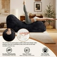 thumbnail image 3 of Aukfa Chaise Lounge, Bean Bag Sofa for Stretching, Relaxation, High Density Foam Recliner, Black, 3 of 8