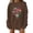 Brown, variant on Blouses for Women Dressy Casual Plus Size Hide Belly Winter Comfy Crew Neck Long Sleeve Bell Drop Shoulder Mushroom Print Leisure Cotton Sweatshirt Hoodie(Brown,S)
