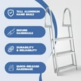 thumbnail image 2 of Open Box RecPro 3 Step Aluminum Pontoon Dock & Boat Boarding Ladder, Silver, 2 of 12