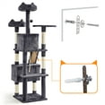 thumbnail image 5 of Yaheetech 71.7″ H Cat Tree with 2 Condos & 3 Top Platform & Scratching Posts, Dark Gray, 5 of 11