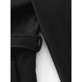 thumbnail image 4 of KVE Women's Classic Double Breasted Pea Coat Winter Mid-Long Slim Trench Coat with Belt Black Small, 4 of 7