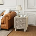 thumbnail image 5 of COSIEST Rectangular Vintage End Table with 2 Drawers, Light Gray for Living Room, 5 of 6