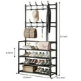 thumbnail image 3 of HioHa Coat and Shoe Rack with 4-tier Shelves and 8 Hooks, Black, 3 of 7