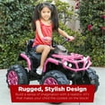 thumbnail image 3 of Best Choice Products 12V Kids Ride-On ATV Quad w/ Bluetooth, 3.7mph Max, Treaded Tires, LED Lights, Radio - Pink, 3 of 8