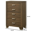 thumbnail image 5 of Transitional Style Wooden Chest with 2 Drawers and Metal Handles, Brown, 5 of 5