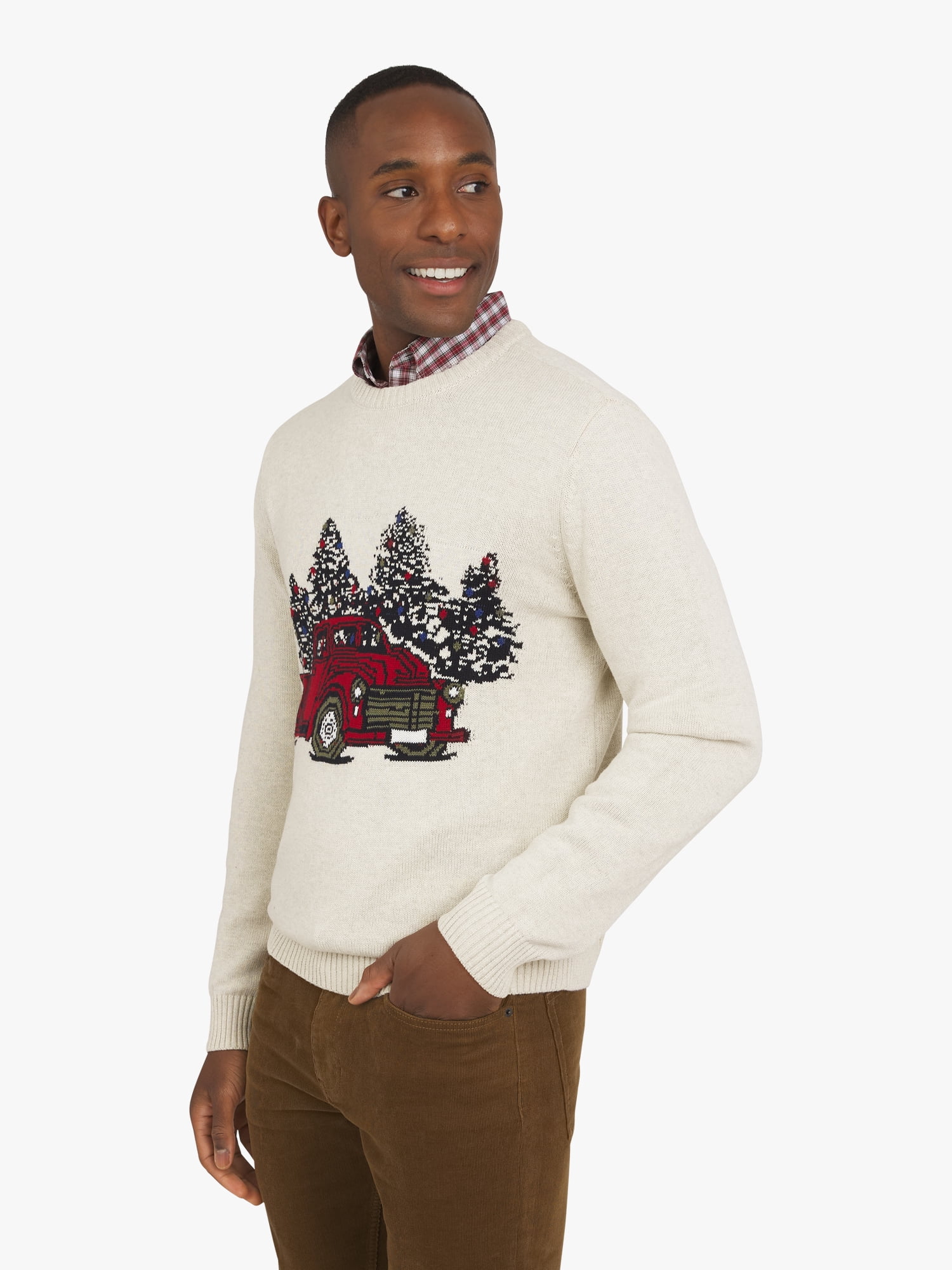 Chaps Men's & Big Men's Cotton Novelty Holiday Crewneck Sweater, Sizes S-3XL