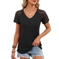 thumbnail image 4 of ATENAR Blouses For Women Trendy Spring Summer Shirts Waffle Dressy Tops For Women Black L, 4 of 8