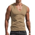 thumbnail image 1 of xiaxaixu Men's Casual Gyms Sports Vest Solid Color Sleeveless V Neck Running Workout Training Tops, 1 of 4