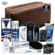 Men's Premium 16 Piece Travel Kit: Featuring Axe Products in Travel Bag ...