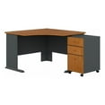 thumbnail image 1 of Bush Business Furniture Series A Corner Desk with 3 Drawer Mobile Pedestal, Natural Cherry, 1 of 6