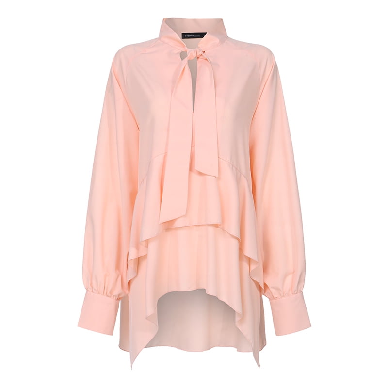 high low ruffle blouse