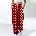thumbnail image 2 of Cinch Bottom Sweatpants Baggy High Waist Stripe Joggers with Pockets Workout Gym Athletic Lounge Trousers, 2 of 5
