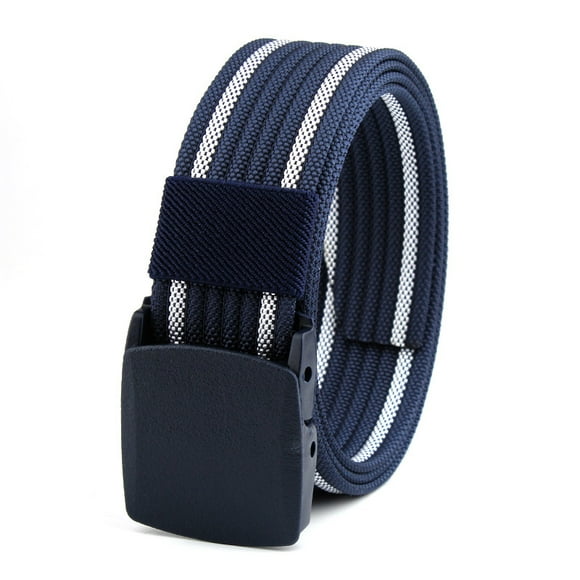 TOOAD Hommes Ceinture Armée Ceintures Ceinture Réglable Hommes En Plein Air Voyage Tactique Ceinture Ceinture Avec Boucle En Plastique Pour Pantalon 125cm (Couleur: bleu et blanc)
