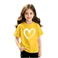thumbnail image 3 of HAiming Girls Summer T Shirts Short Sleeve Printed Cute Trendy Tee Vacation Workout Kids Tops Solid Color Casual Scoop Neck Blouses, 3 of 5