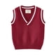 thumbnail image 3 of Chalecos de punto para niños escolares, suéter con cuello en V, chaleco, camiseta interior para adolescentes, cárdigan informal sin mangas para niñas, Tops de 4 a 13 años, 3 of 5