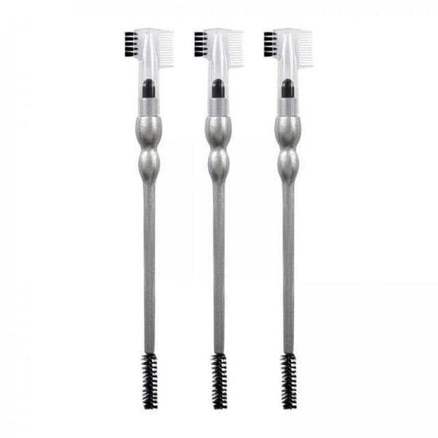 2 Cepillos Y Peines De Cejas De Doble Punta, Portátiles, Para Principiantes En Casa, Mujeres Y Niñas, Color Plateado