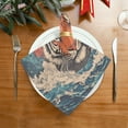 thumbnail image 2 of WOBOGO Sea Sunrise Tiger Pattern Cloth Napkins 1 Piece Soft Elegant Touch Durable Absorbent Quick Drying for Elegant Dining, 2 of 8
