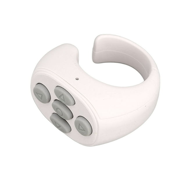 Controlador de anillo inteligente Bling Bling Bluetooth 5.3 Pasador de páginas para Tik Tok Libro electrónico Blanco