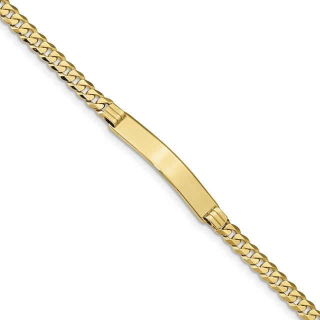 14K Curb Link ID Bracecet (Weight: 9.46 Grams, Length: 7 Inches)