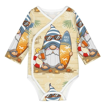 

Coaee Hello Summer Cute Gnome for Soft Cotton Baby Long-Sleeve Bodysuit Girls Boys Bodysuit Romper