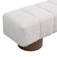 thumbnail image 4 of Christopher Knight Home Modern Mid-Century 64" Faux Fur Tufted Ottoman Bench, Faux Wood Legs, Beige, 4 of 7