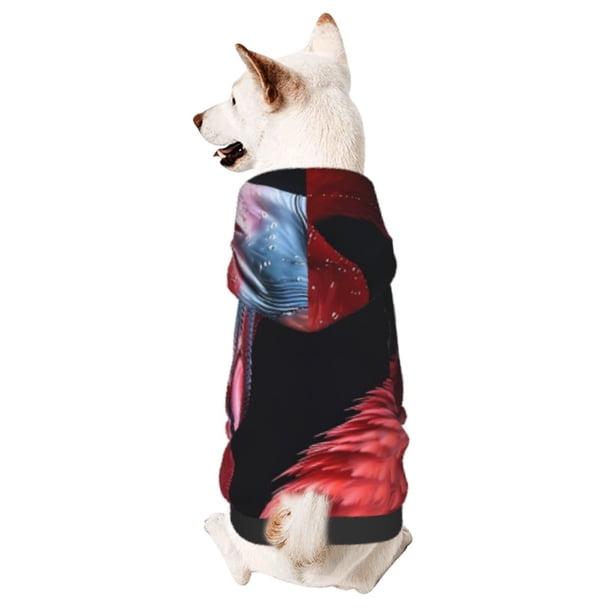 Balery Closeup Red Flamingo Portrait Sudadera con Capucha para Perros Pequeños – Ropa para Mascotas, Disfraz para Perros y Gatos, Ideal para Fiestas y Cosplay-X-Large