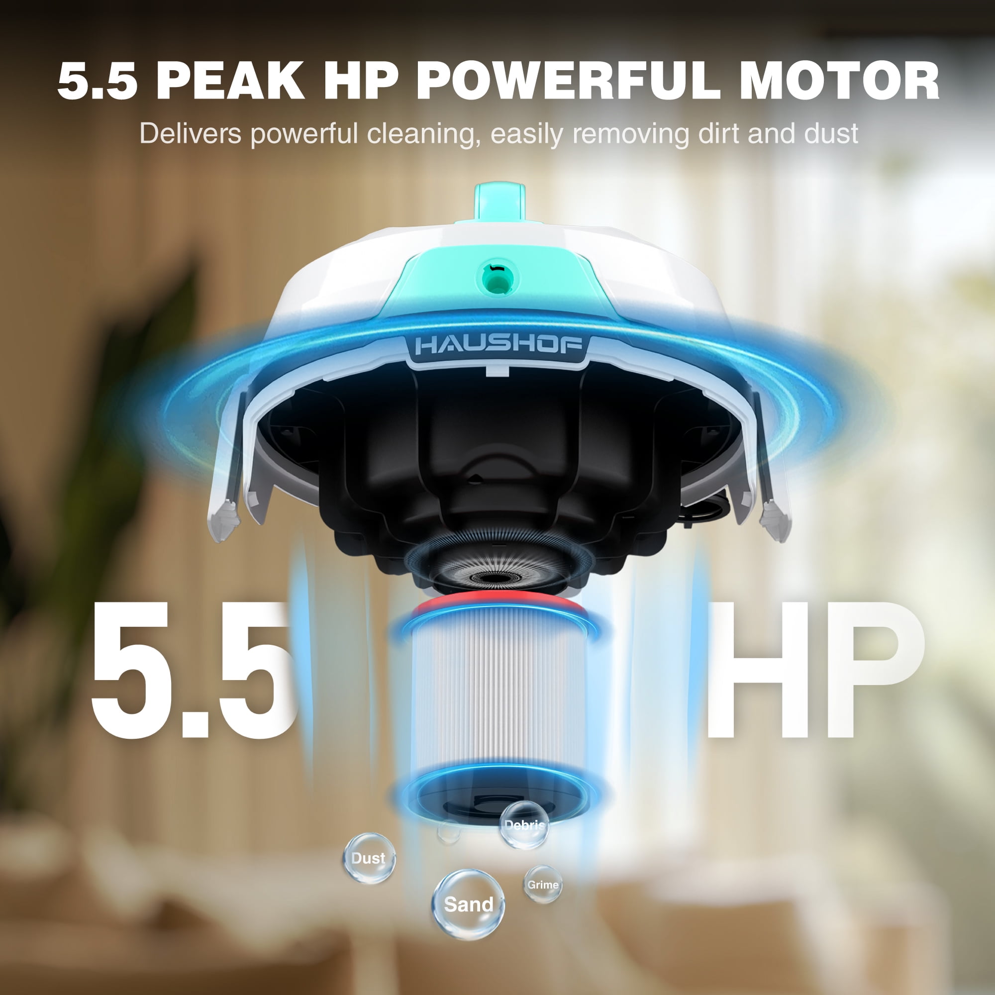 HAUSHOF 4 Gallon 5.5 Peak HP 4-in-1 Wet/Dry/Upholstery Vacuum Cleaner and Blower, Commercial Portable Shop Vac with Spot & Stain Cleaner for Home, Car, Workshop & Garage Cleaning