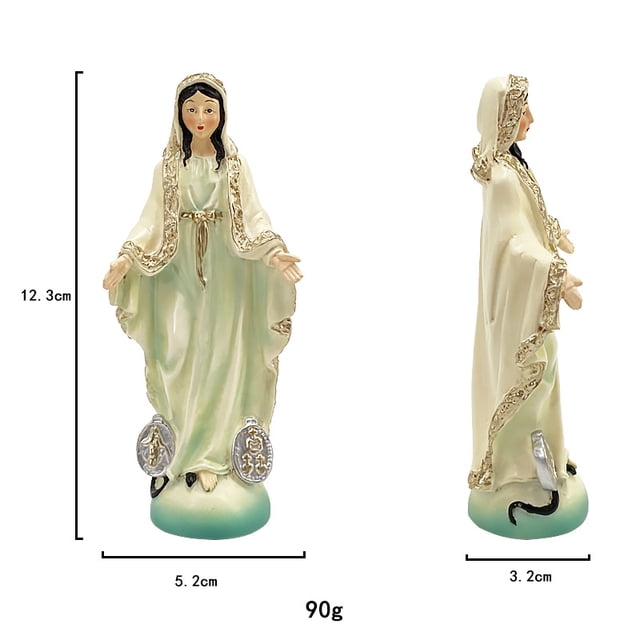 KAKOWELY Estatua de resina de la Virgen María, regalo para el Día de la Madre, decoración mexicana para el hogar, artesanía religiosa, figura de la Santísima María para adorno de escritorio