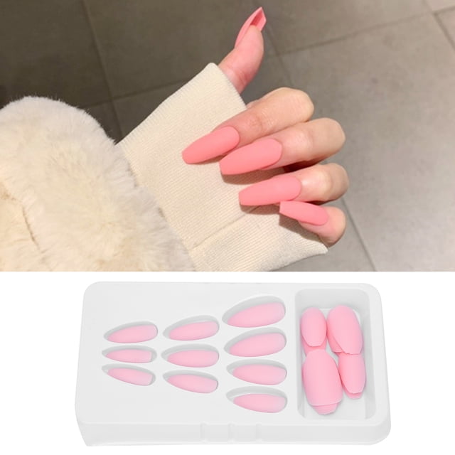 Consejos de Arte de Umas, Puntas de Unas Falsas de 24 piezas Cobertura completa de Clavos Esbeltos de Clavos de Unas Esmerilados para Niñas para Niñas para Fiestas
