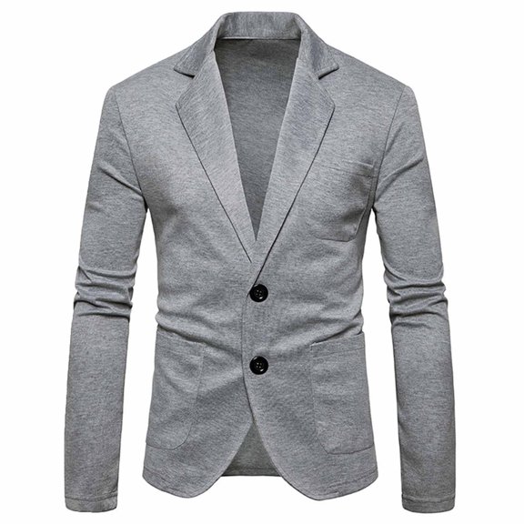 SMihono Men's Trendy Blazer Corduroy Jacket Lapel Collar Formal Button Front Stretch Suit Coat Prom Wedding Long Sleeve Tuxedo Slim Fit Solid Sports Business Pocket Work Office Gray 8