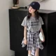 thumbnail image 3 of Camiseta de manga corta para niñas, novedad de verano, Top con estampado de letras a la moda para niños, camisa básica elegante para niñas, informal de algodón con cuello redondo a la moda, 3 of 5