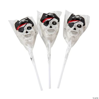 Frosted Pirate Skull and Cross Bone Suckers (Set of 12)
