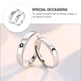 thumbnail image 4 of 2 anillos creativos para parejas, anillos decorativos, diseño abierto, joyería (plata), 4 of 6