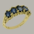 thumbnail image 3 of LBG British Made 18k Yellow Gold Natural Sapphire Womens Eternity Ring - 33 size options - Size 4, 3 of 8