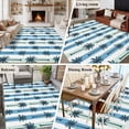 thumbnail image 6 of Palm Trees Washable Living Room Rugs 8'x10', Tropical Plant Green Blue Stripes Low Pile Throw Large Area Rug Non-Slip Sturdy Edge Binding Carpet for Bedroom Dining Room Office, 6 of 9